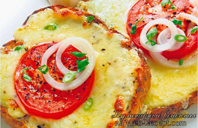 Горячие бутерброды с помидорами и сыром фото
